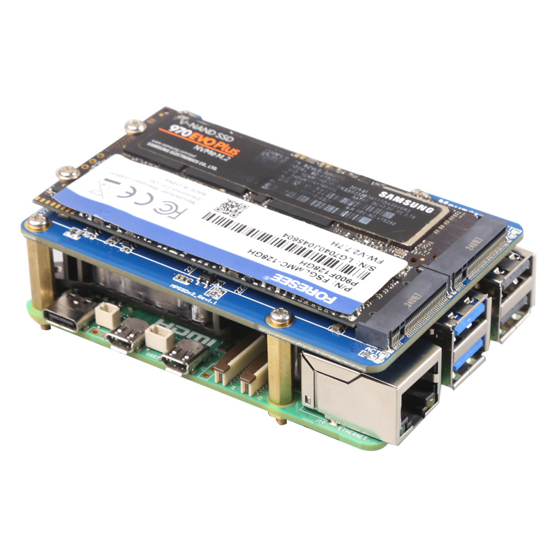 MPS2280D 树莓派5专用PCIE to双NVME SSD HAT 支持SSD启动系统