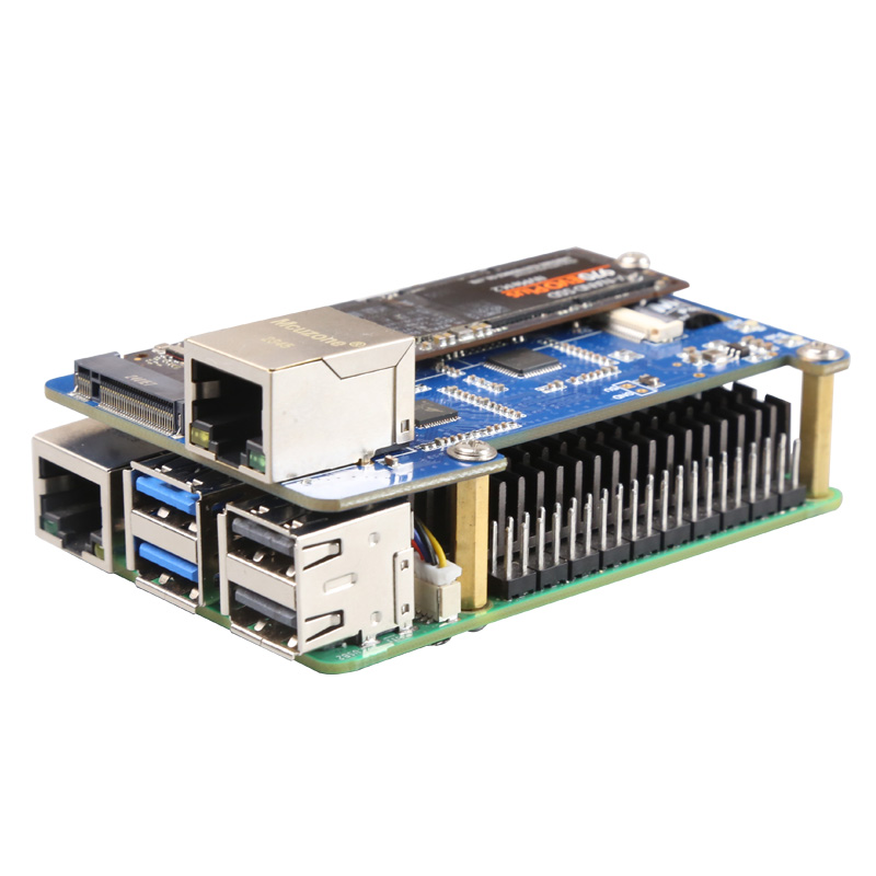MPS2.5G 树莓派 5 PCIE转NVME SSD+2.5G以太网 HAT 2242 2280