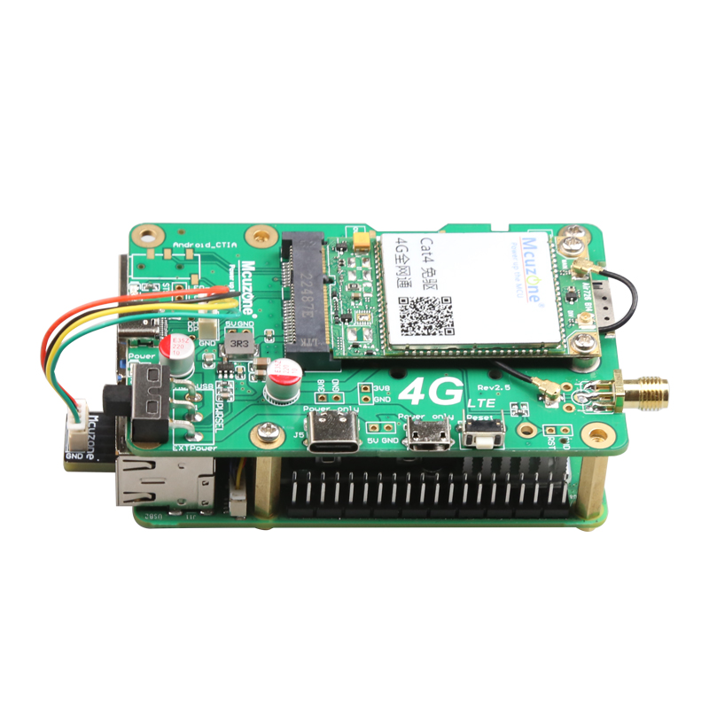 树莓派5专用4G LTE模块免驱免拨号或拨号上网(M4GUSB) CAT4高通4G