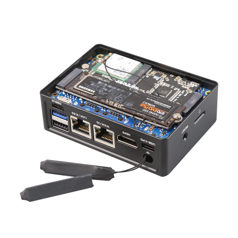 NanoPi R5S R6C专用SSD&amp;amp;WiFi7转接板 AX200 MT7922 BE200 NVMe